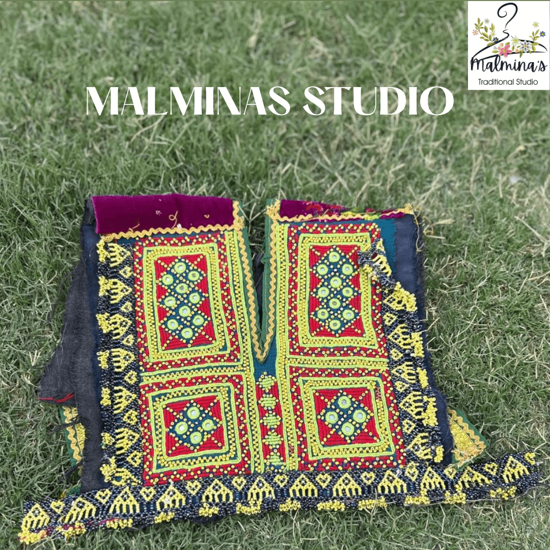 Colorful Kuchi Embroidery Neckpiece