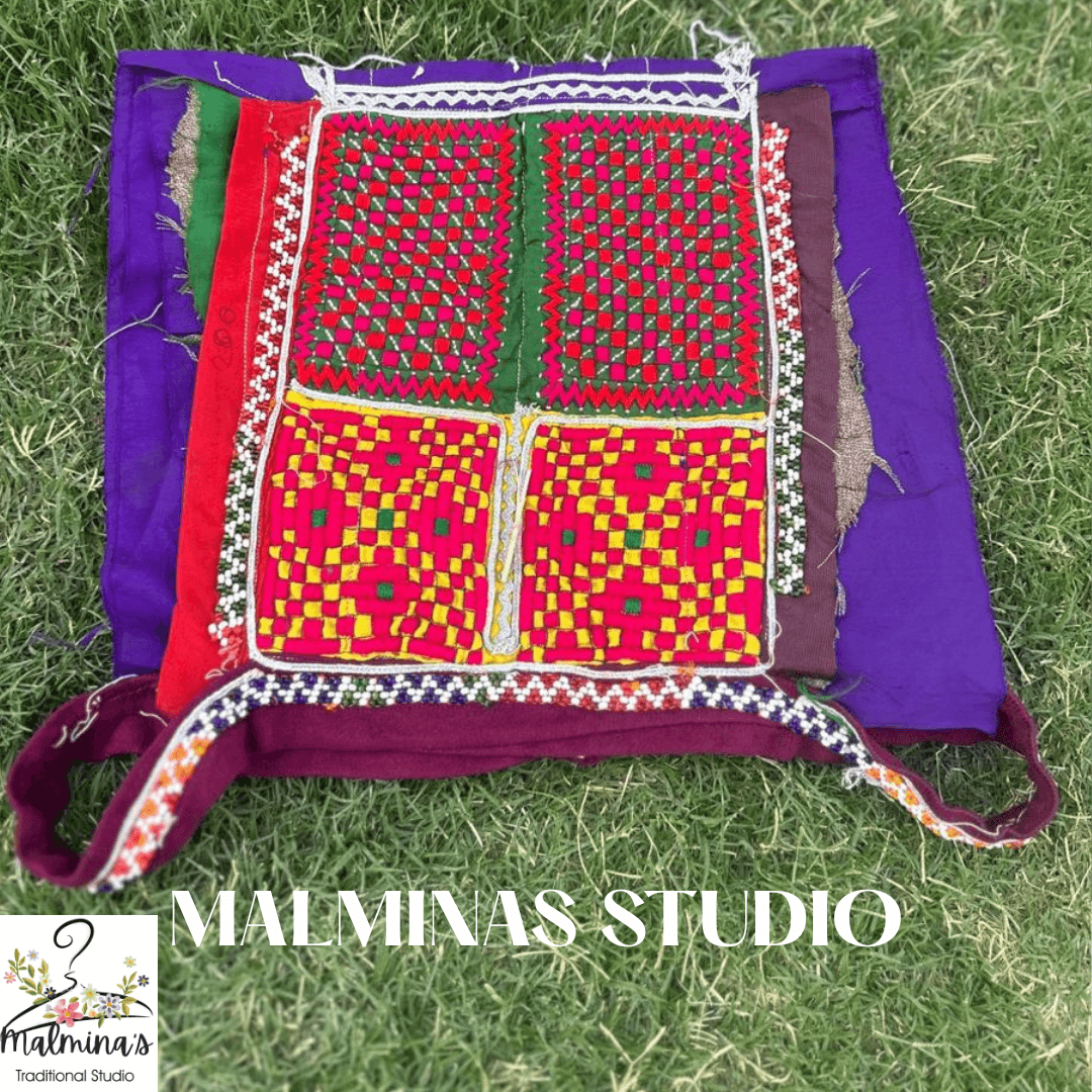 Vintage Hand-Embroidered Kuchi Textile Panel