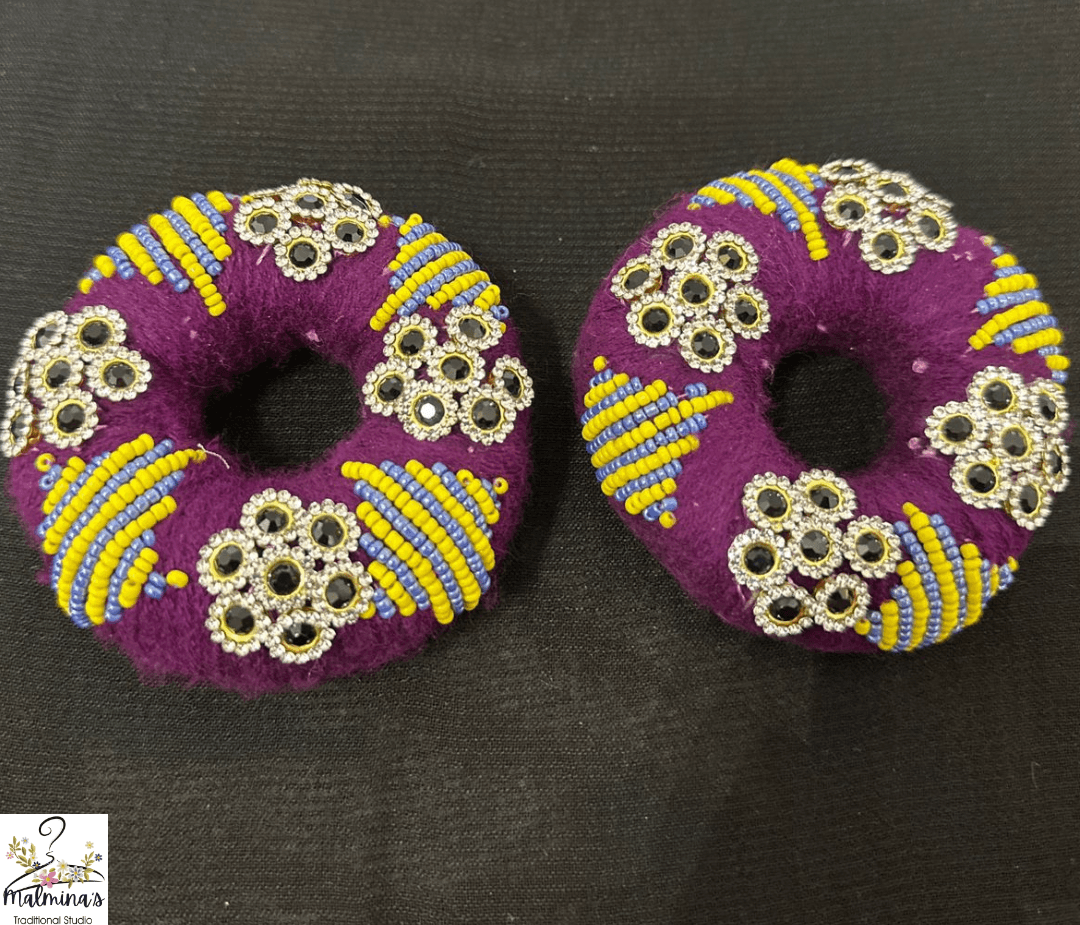 💜 Watti Fancy Large Handmade Buttons – Set of 2 (Purple)