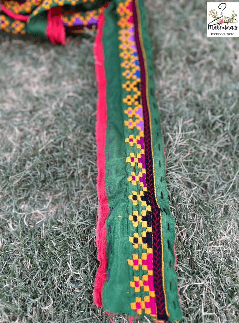 Embroidered kacha daman 4.5 yard 