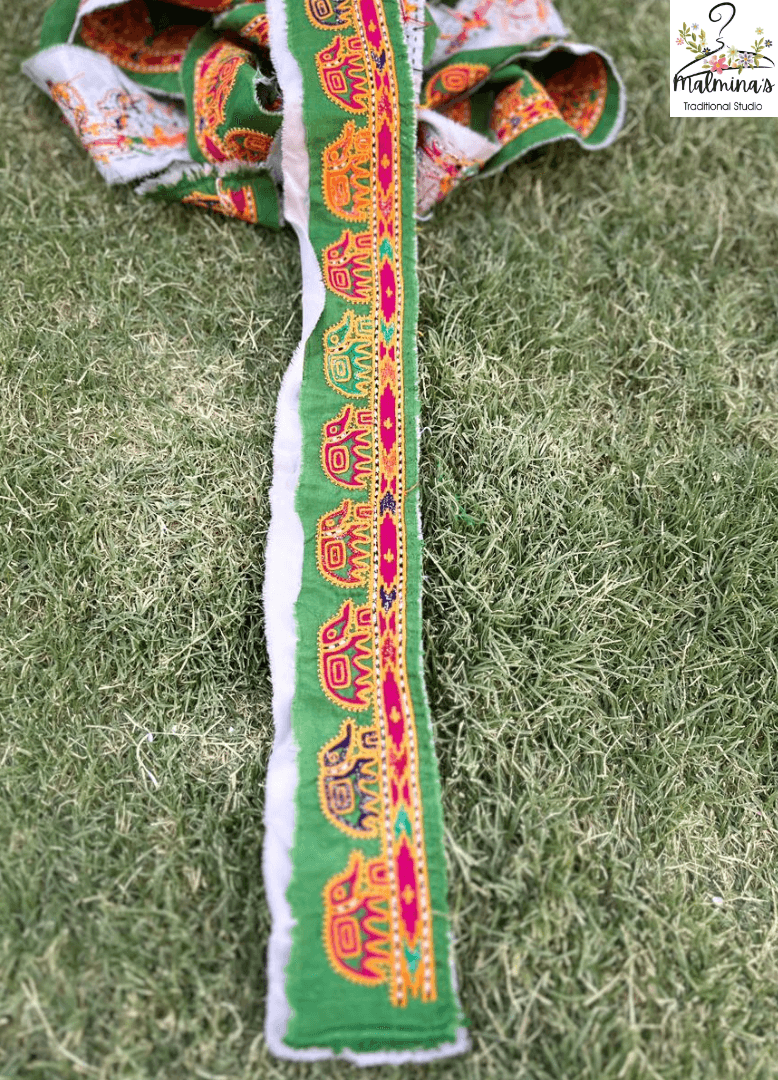 Embroidered Elephant Border 4.5 yard 