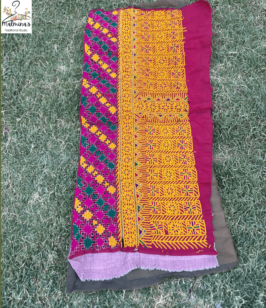 Handcrafted Traditional Embroidered Patch – Multicolor Threadwork 