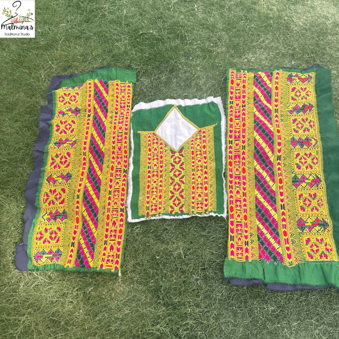 Yellow Pokh Tak Set – Traditional  Embroidery